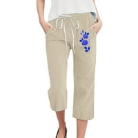 Ženske Y2K pantalone modno štampane tanke Casual labave pantalone sa sedam tačaka za žene