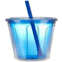 Copco hladna čaša sa dvostrukim zidom sa slamkom, 24 unce, plava