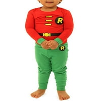Comics novorođenčad robin superherojski pamučni kostim Pajama set, crveni, meseci