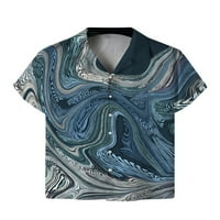 Niuer Muška bluza rever vrat vrhovi kratki rukavi ljetne majice Casual t-shirt dugme gore Tee Style-D