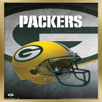 Green Bay Packers - zidni poster kaciga sa push igle, 14.725 22.375