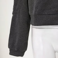 Dukseri Žene Ležerne prilike dugih rukava Zip Pulover sa džepnim džemperima za žene