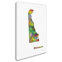 Državna karta Delawarea-1 umjetnost na platnu Marlene Watson
