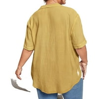 Ležerna majica sa čvrstim ovratnikom Žuta plus veličina Bluze