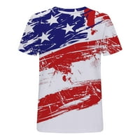 Muška američka zastava T košulje zvijezde Stripes Print Slim Fit Short rukav Crewneck košulje Summer Casual