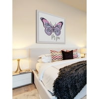 Marmont Hill Lavanda leptir Text Molly Rosner uramljeno slikanje umjetnosti ispisa