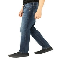 Srebrne Jeans Co. Muške Eddie opuštene traperice za sužene noge, veličine struka 28-44
