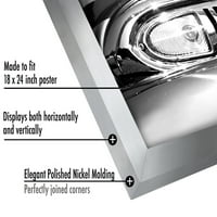Americanflat okvir postera u srebru sa poliranim pleksiglasom-horizontalni i vertikalni formati sa uključenim