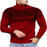 Glookwis muški pleteni džemperi Dugi rukav džemper zimski topli džemper vrhovi ured labavi pulover kornjača vrat plavi 3xl
