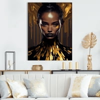 Designart Sensual Liquid Gold Woman III canvas Wall Art
