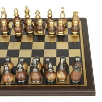 Decmode 16 4 zlatni aluminijski šahovski set, 1 komad
