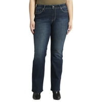 Silver Jeans Co. Ženske plus veličine Suki srednje visoke traperice za čizme veličine struka 12-24