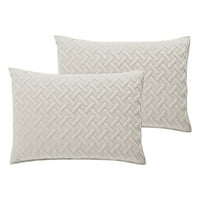 Oslonci Emma Ivory Basketweave Poliesterski Jastuk Sham, Standard