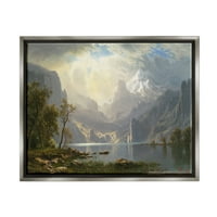 Stupell Industries American Landscape Classic Albert Bierstadt Svijetli slikarstvo Slikarstvo Luster Siva