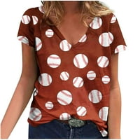 Ljetni vrhovi za žene trendi Casual Comfy Loose Fit V izrez kratki rukav Plus Size Tie Dye bluze za Bejzbol