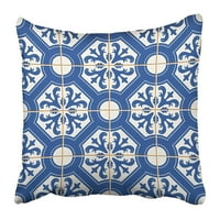 Prekrasno od tamno plavog i bijelog cvjetnog turskog marokanskih portugalskih azulejo pločica jastučni