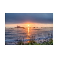 Joseph S Giacalone 'Pebble Beach Sunset 2' Canvas Art