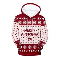 Lilgiuy muški Casual Božićni džemper Digitalni Print duks sa kapuljačom