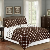 Elegantan Komfor, 3-Dijelduvet Cover Set Bloomingdale Pattern, King California King, Braon