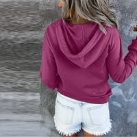 GDfun ženski Casual modni jednobojni duksevi s puloverom dugih rukava