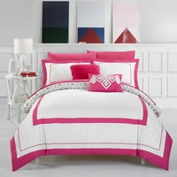 Chic Home Alon 7-komadni reverzibilni blok u boji, Twin, Fuschia