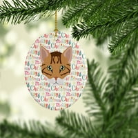 Cheetoh Cat Christmas Carmic Ornament