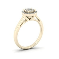 1 4CT TDW Diamond 10K Žuti zlatni prsten za klaster