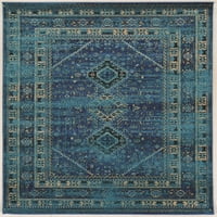 Kolekcija tepiha linijske serage, tirkizna i bjelokosti, 8 '10.6'