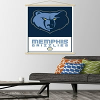 Memphis Grizzlies - Logo zidni poster sa drvenim magnetskim okvirom, 22.375 34