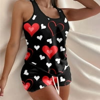 Trenerke za žene Valentinovo srce ljubav Print set bez rukava Casual prsluk dva odijela Lounge Casual