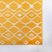 Jedinstvena loom mamounia marokanska trellis rug žuta bjelokosti 6 '1 Square Geometrijski plemenci savršen