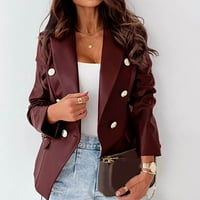 Ženska duga rukava dvostruka modna PU kožna jakna mala jakna s