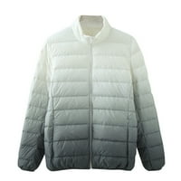 Entyinea ženska Puffer jakna Oversized Zip-Up prošiveni Puffy Bubble kratki kaput siva M