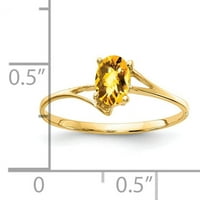 Primalni zlatni karatski žuto zlato 6x ovalni prsten za citriranje