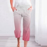 Farstey Lightning ponude za danas posteljine kapri hlače za žene gradijentne ispis elastične strugove