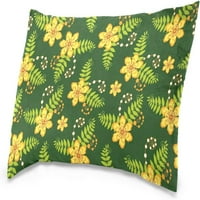 Žuti cvijet Velvet dullog lumbalni plišani bacač jastučni poklopac shams caugh - 16x24in - ukrasni nevidljivi
