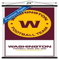 Fudbalski tim Washington-Logo zidni Poster sa drvenim magnetnim okvirom, 22.375 34