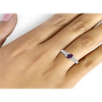 JewelersClub Ruby Prsten Birthstone Nakit-0. Karat Ruby 0. Srebrni prsten nakit sa bijelim dijamantskim