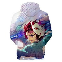 Anime Demon Slayer djevojke dječaci s kapuljačom meko runo, prozračna pulover dukserica za muškarce