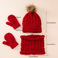 wofedyo zimska Dječija kapa za šešire set rukavica pletene rukavice za vrat obložene flisom za male dječake