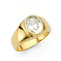 Dragulji 14k žuto zlato kubni cirkonij CZ muški prsten za godišnjicu mode veličine 9