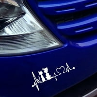 Walbest naljepnica za automobil - crtani pas mačka Heartbeat auto vozilo prozorske naljepnice dekoracija
