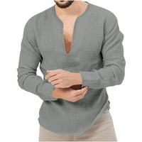 Leodye muški čišćenje dugih rukava Muška formalna košulja za tisak N, bluza i majica s dugim rukavima