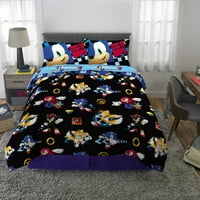 Sonic jež deca puni krevet u torbi, Gaming posteljina, jorgan i plahte, Crna, Sega