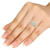 Carat T. W. dijamantsko dvobojno srce 10kt modni prsten od bijelog zlata