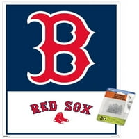 Boston Red so-Logo zidni Poster sa potisnim iglama, 14.725 22.375