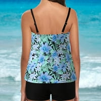 Ženski ljetni Tankini konzervativni Print Strappy Back Set cvjetni dva kupaćeg kostima za kontrolu Trbuščića