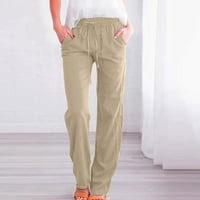 Hlače za žene plus veličine klirence modne žene casual pune boje elastične hlače ravne široke noge pantalone