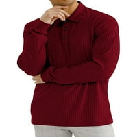 Sanviglor Mens vrhovi dugih rukava Polo majica s dugim rukavima dolje Bluza Redovna fit majica Office