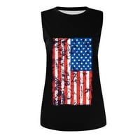 Ženska američka zastava Tank Tops 4. jula Stars Stripes Tee bez rukava labave Patriotske majice Dan nezavisnosti